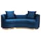 Baxton Studio Deserae Glam and Luxe Navy Blue Velvet and Brushed Gold Metal Sofa 244-13618-ZORO - alternate 9
